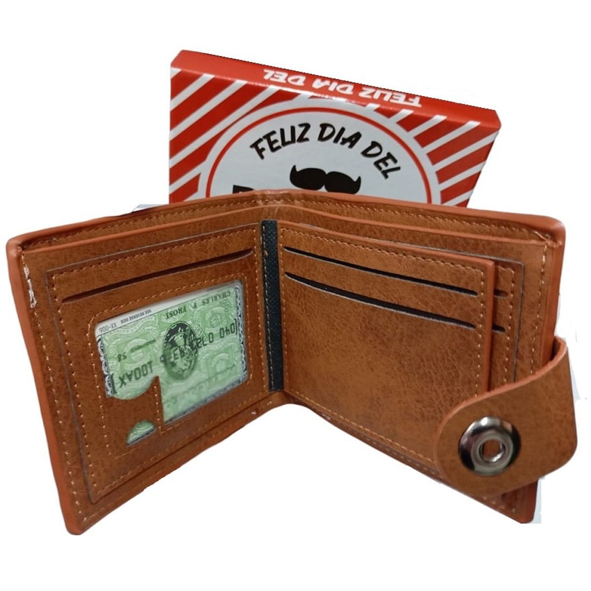 GENERICO - Billetera para hombre cuero PU tarjetero para el dia del padre