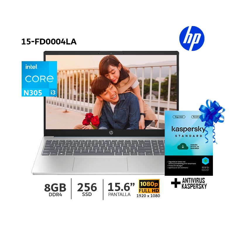 HP - Laptop HP 15-FD0004LA Core i3-N305 8GB Ram 256GB SSD 15.6 FHD Windows -802N6LA