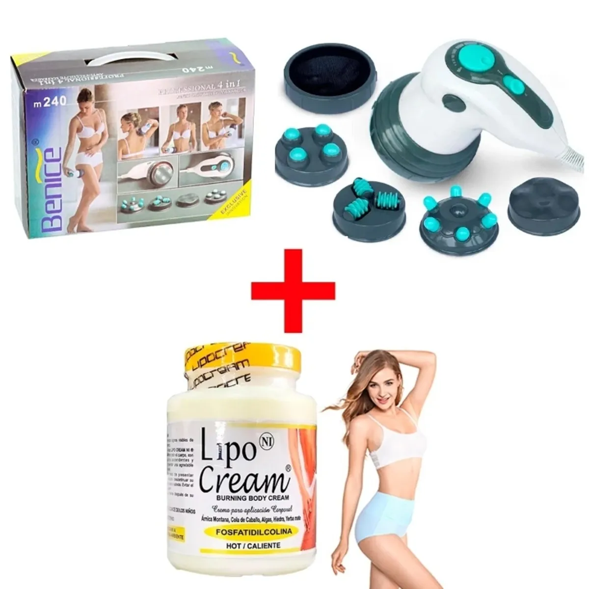 GENERICO - Masajeador Reductor Anticelulitis  4 en 1+ Lipocream