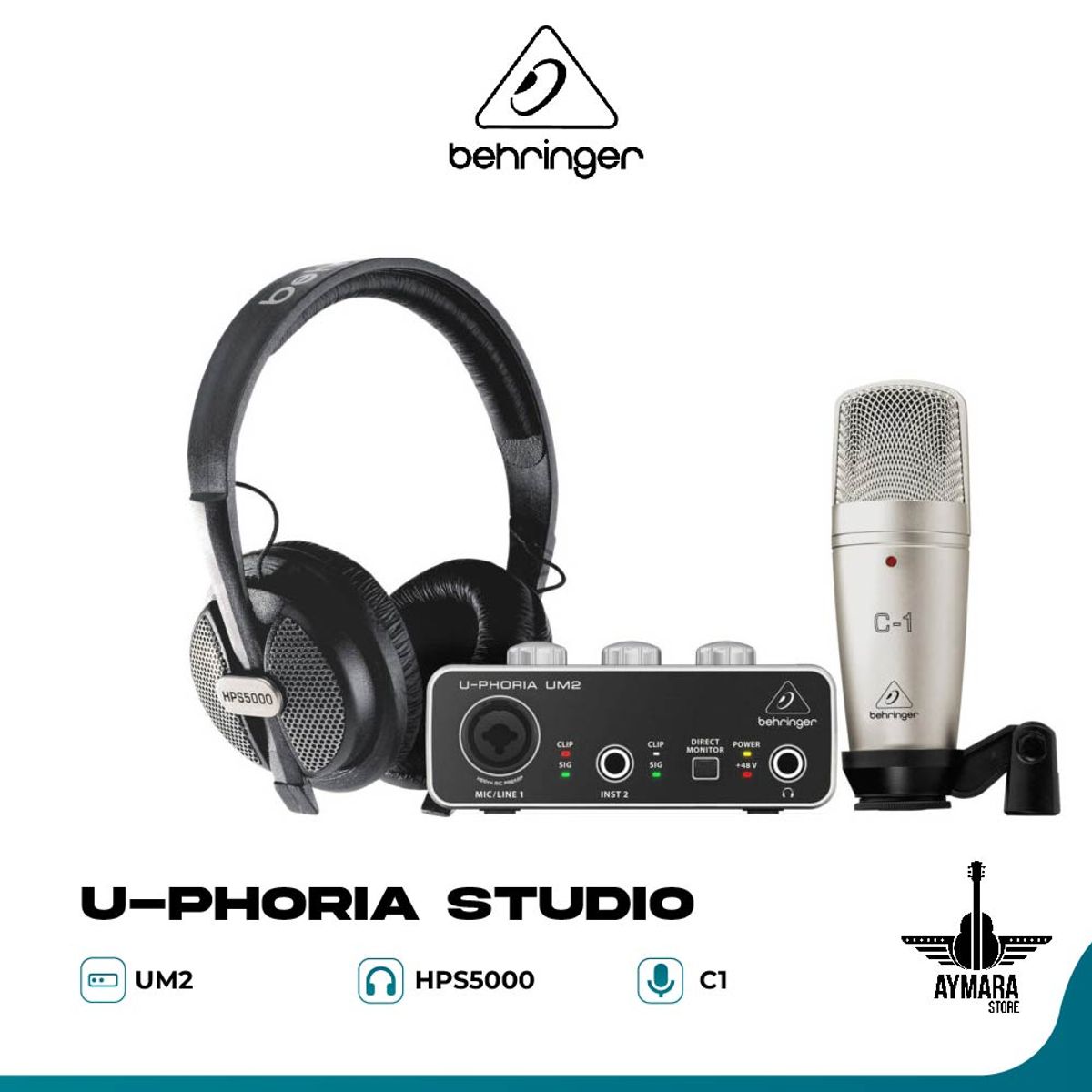 BEHRINGER - Set Completo de Grabación Behringer U-PHORIA STUDIO