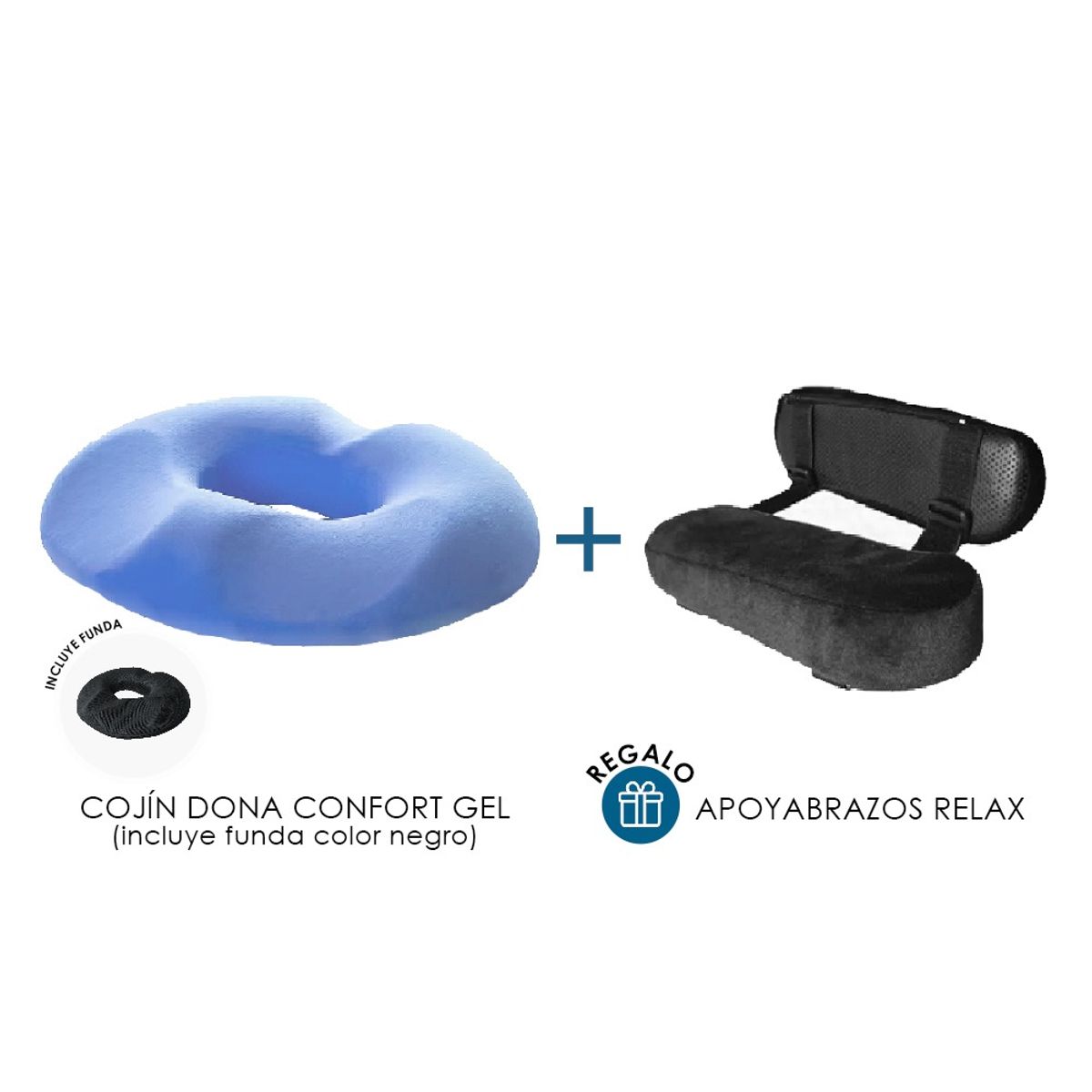 TERAFLEX - COJIN DONA GEL HEMORROIDES COXIS + REGALO APOYABRAZOS  TERAFLEX