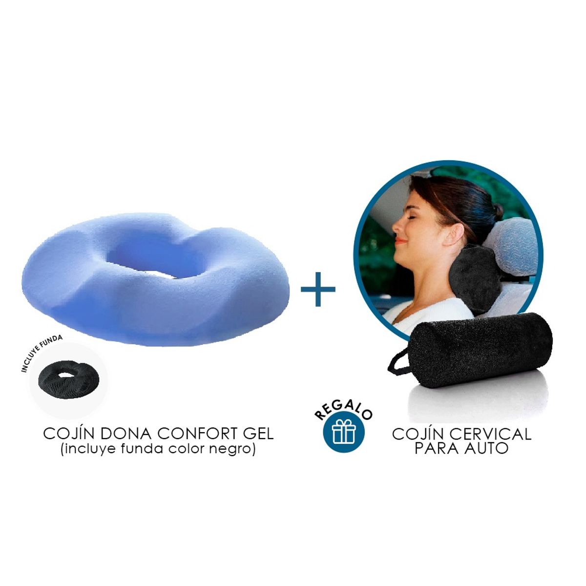 TERAFLEX - COJIN DONA GEL HEMORROIDES COXIS + REGALO COJIN CERVICAL TERAFLEX