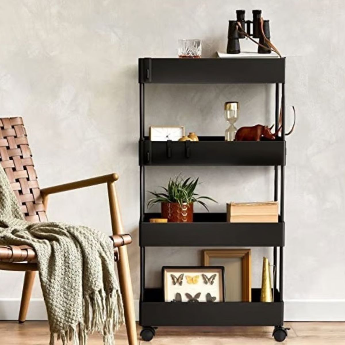 GENERICO - Estante Rack Baño Multiusos de 4 Niveles - Negro