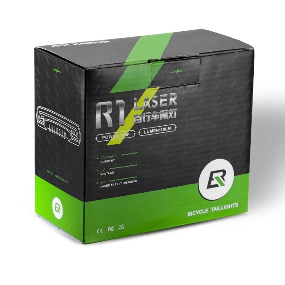 ROCKBROS - Luz trasera para bicicleta con laser y control remoto