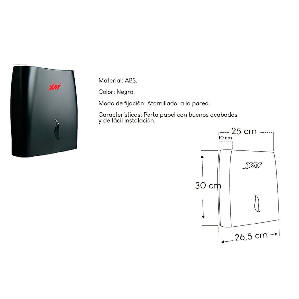 GENERICO - Dispensador de Papel Higiénico Negro