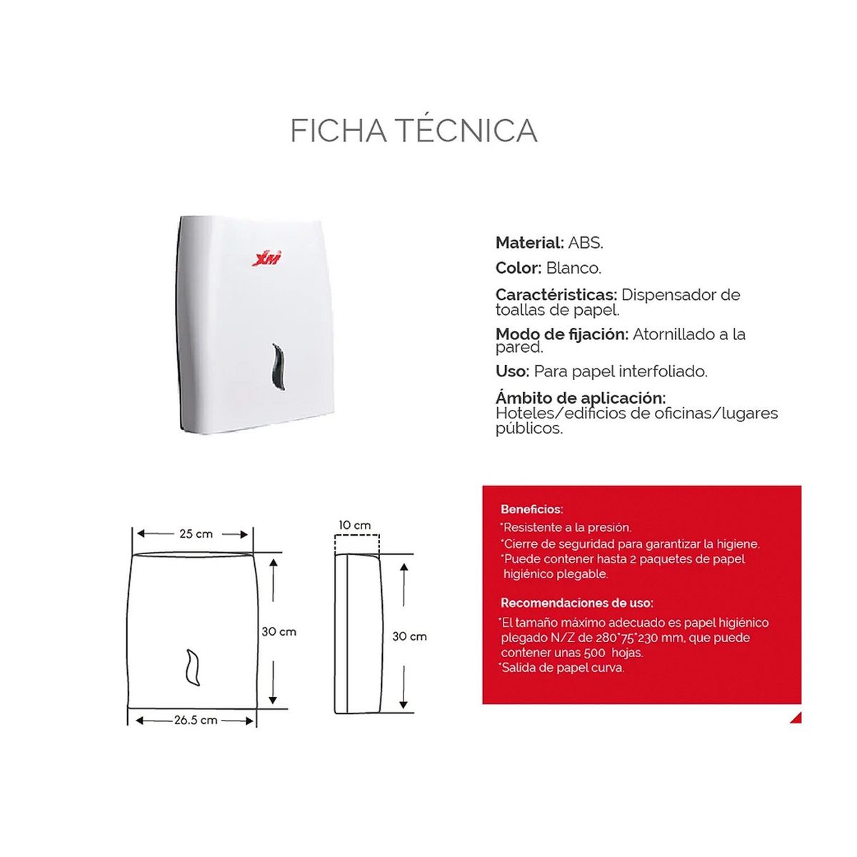 XM - Dispensador de Papel Higiénico
