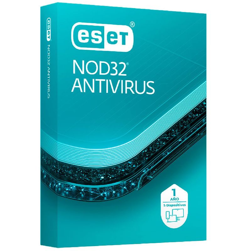 ESET - Software Eset NOD32 Anti-Virus Edicion 2024 para 5 PCs, Licencia 1 año