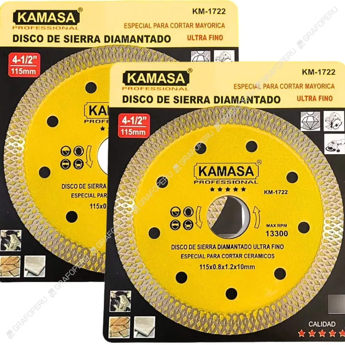 KAMASA - Disco Diamantado KAMASA Ultrafino Porcelanato 4 1/2 115m x 02 Unidades