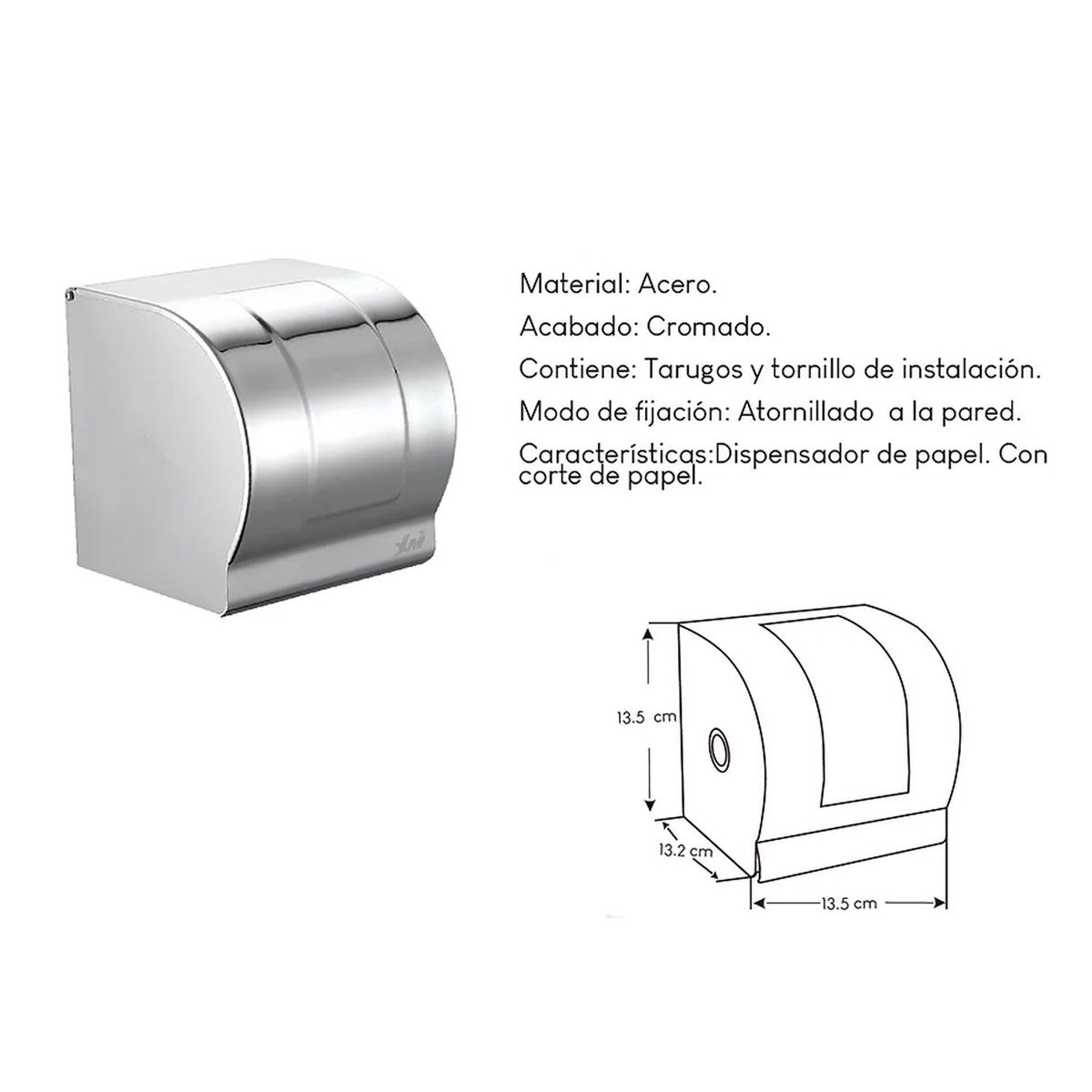 GENERICO - Dispensador de Papel Higiénico Acero Inoxidable