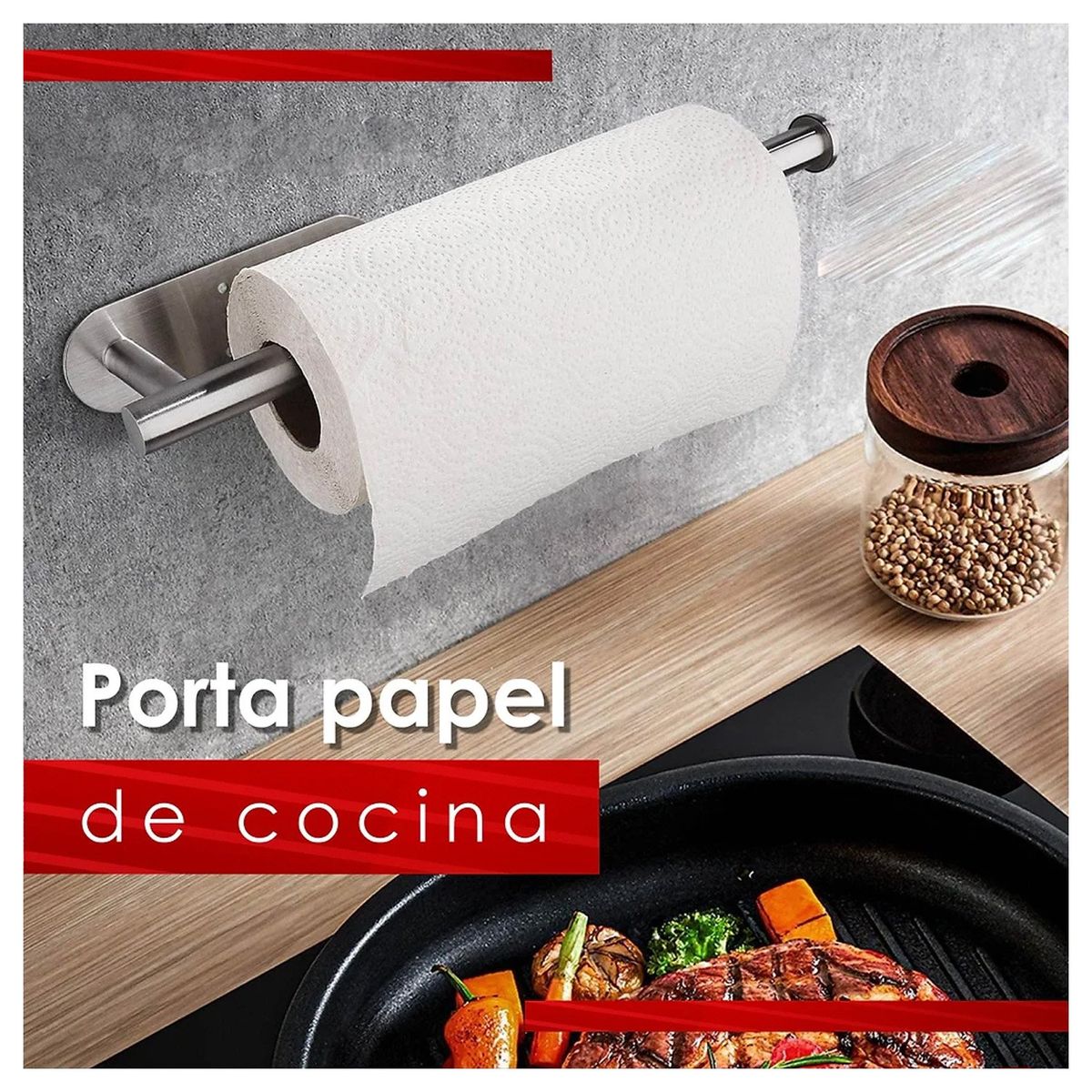 PERU IMPORTACIONES - Porta Papel de Cocina Acero