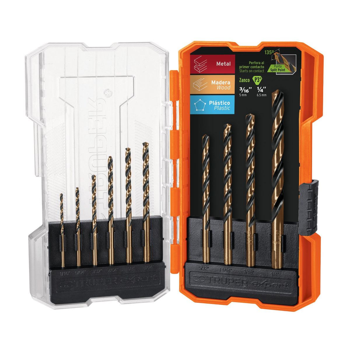 TRUPER - Broca 7 Unidades Juego para Fierro Metal HSS 11396 Truper