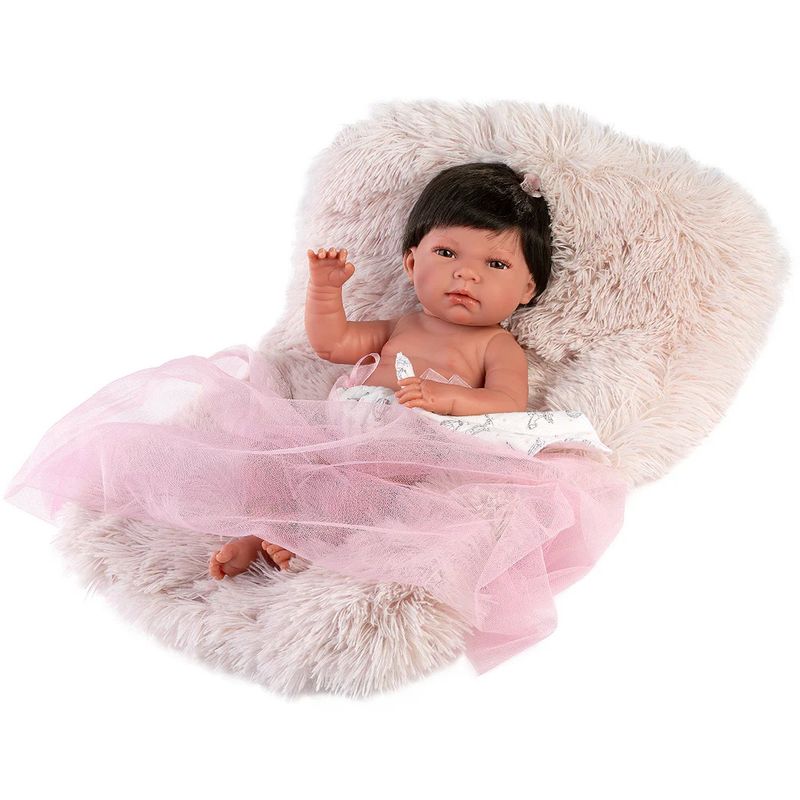 LLORENS - Muñeca Llorens Nica Tipo Reborn Cojin Rosa 42 cm