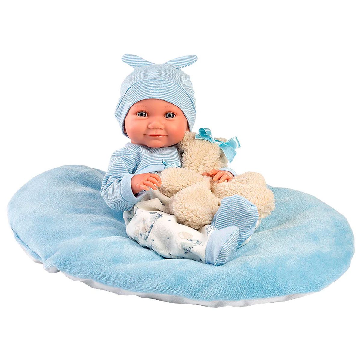 LLORENS - Muñeco Llorens Nico Recien Nacido Cojin Celeste
