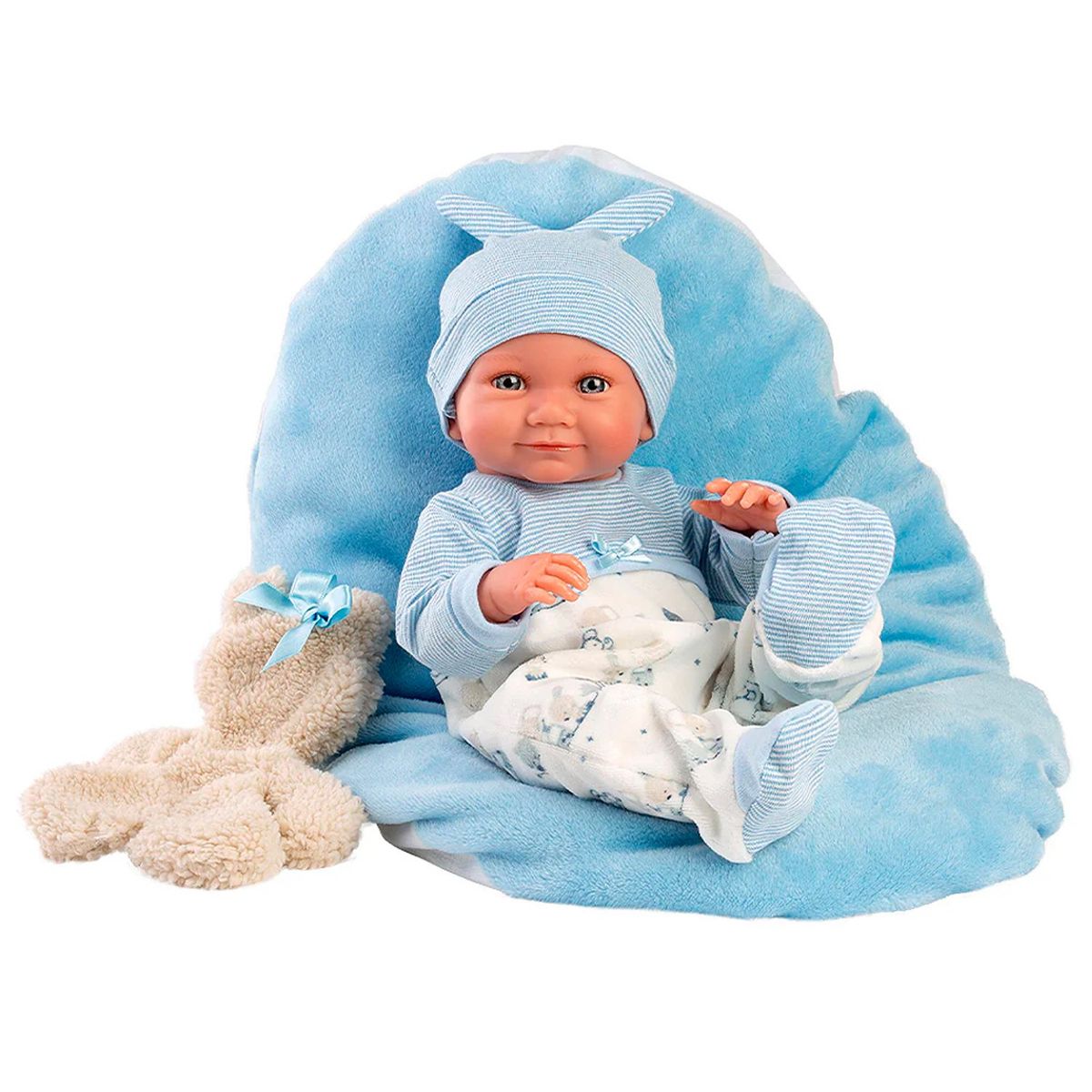 LLORENS - Muñeco Llorens Nico Recien Nacido Cojin Celeste