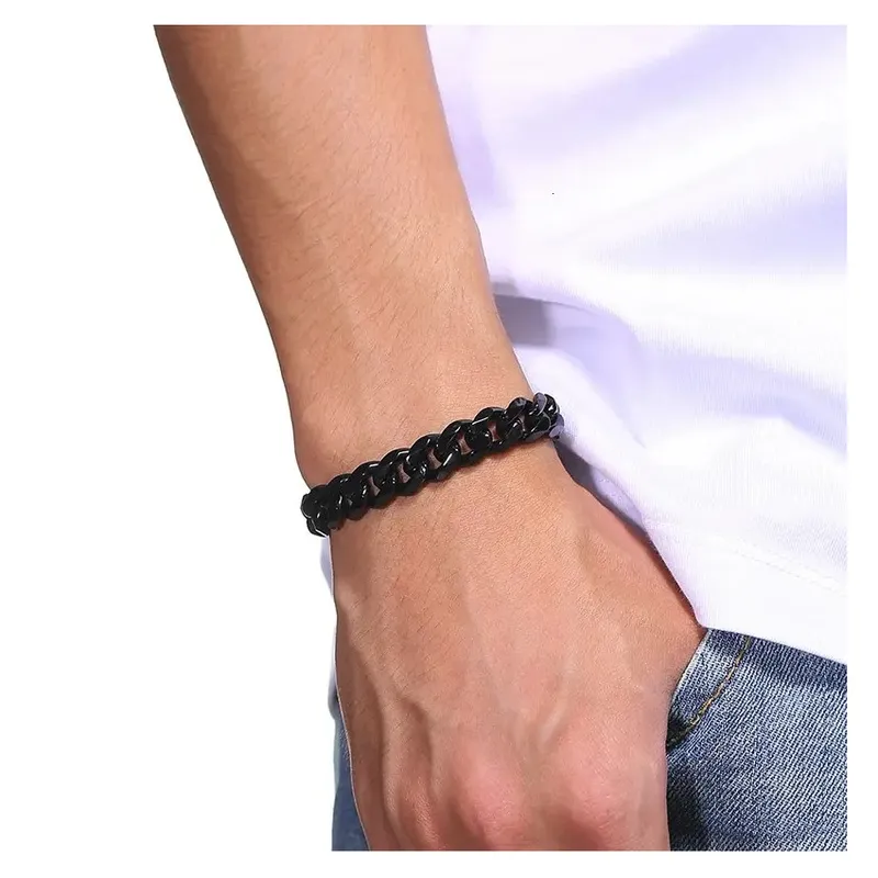 OEM - PULSERA HOMBRE ESLABON SEMI GRUESO ACERO INOXIDABLE 316L