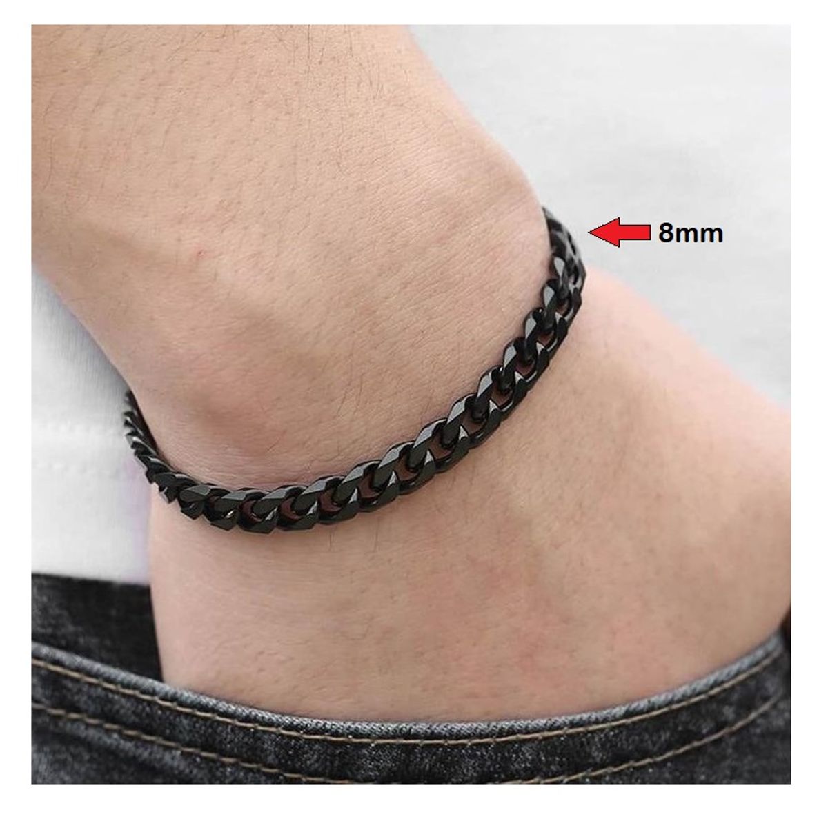 OEM - PULSERA HOMBRE ESLABON SEMI GRUESO ACERO INOXIDABLE 316L x SAN VALENTIN