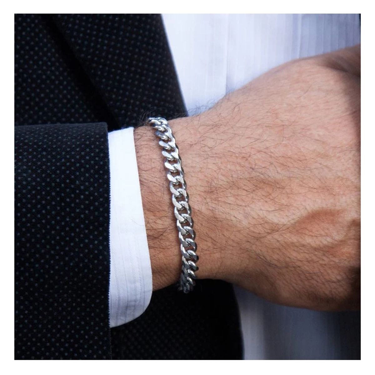 OEM - PULSERA HOMBRE ESLABON SEMI GRUESO ACERO INOXIDABLE 316L x SAN VALENTIN