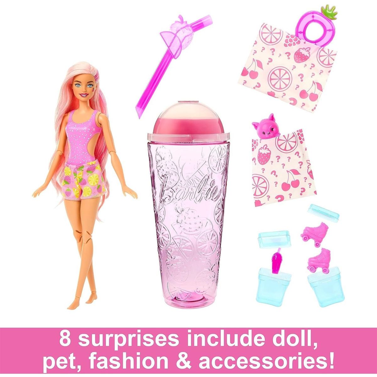 BARBIE - Muñeca Barbie Pop Reveal Aroma de Limonada de Fresa