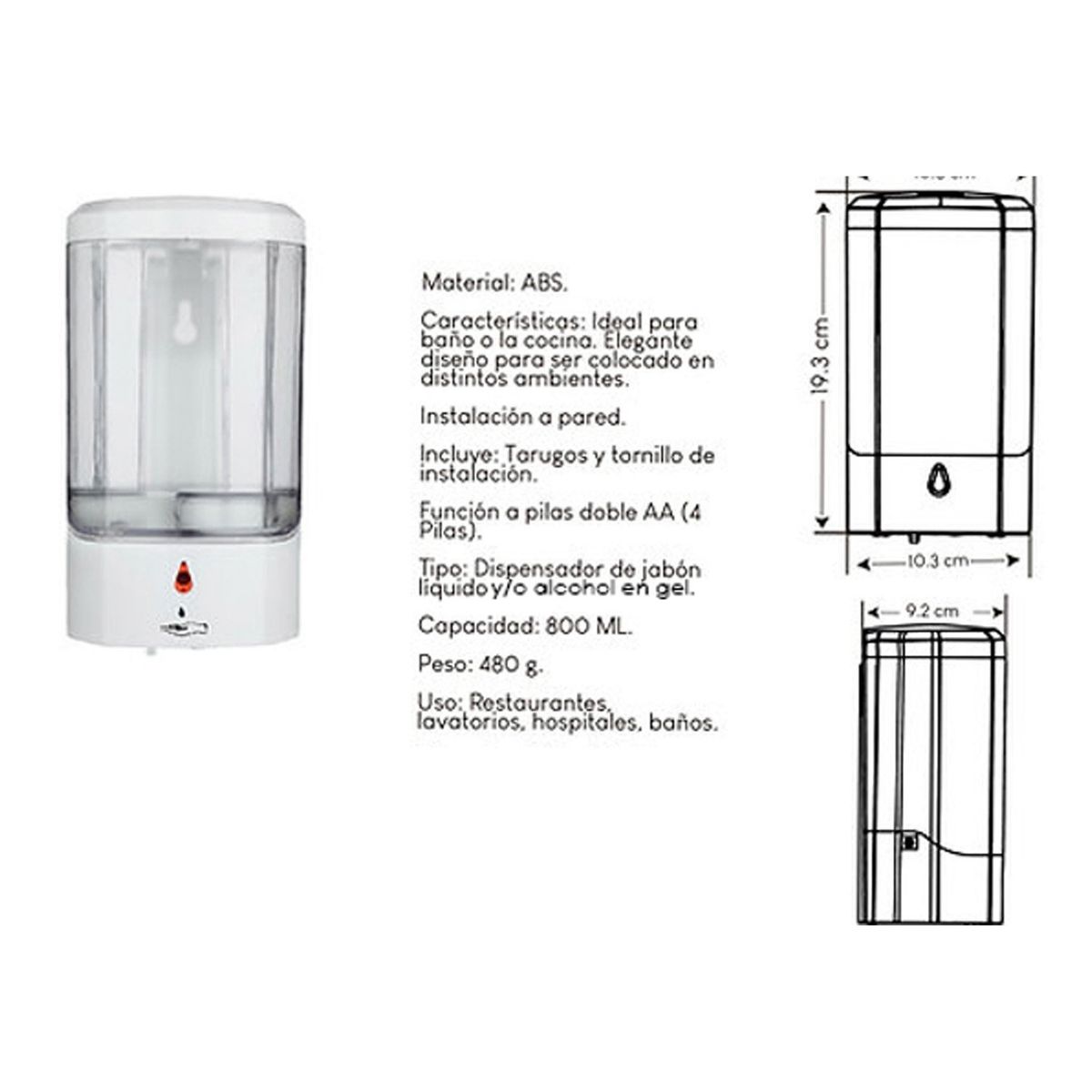 GENERICO - Dispensador de Jabón con Sensor
