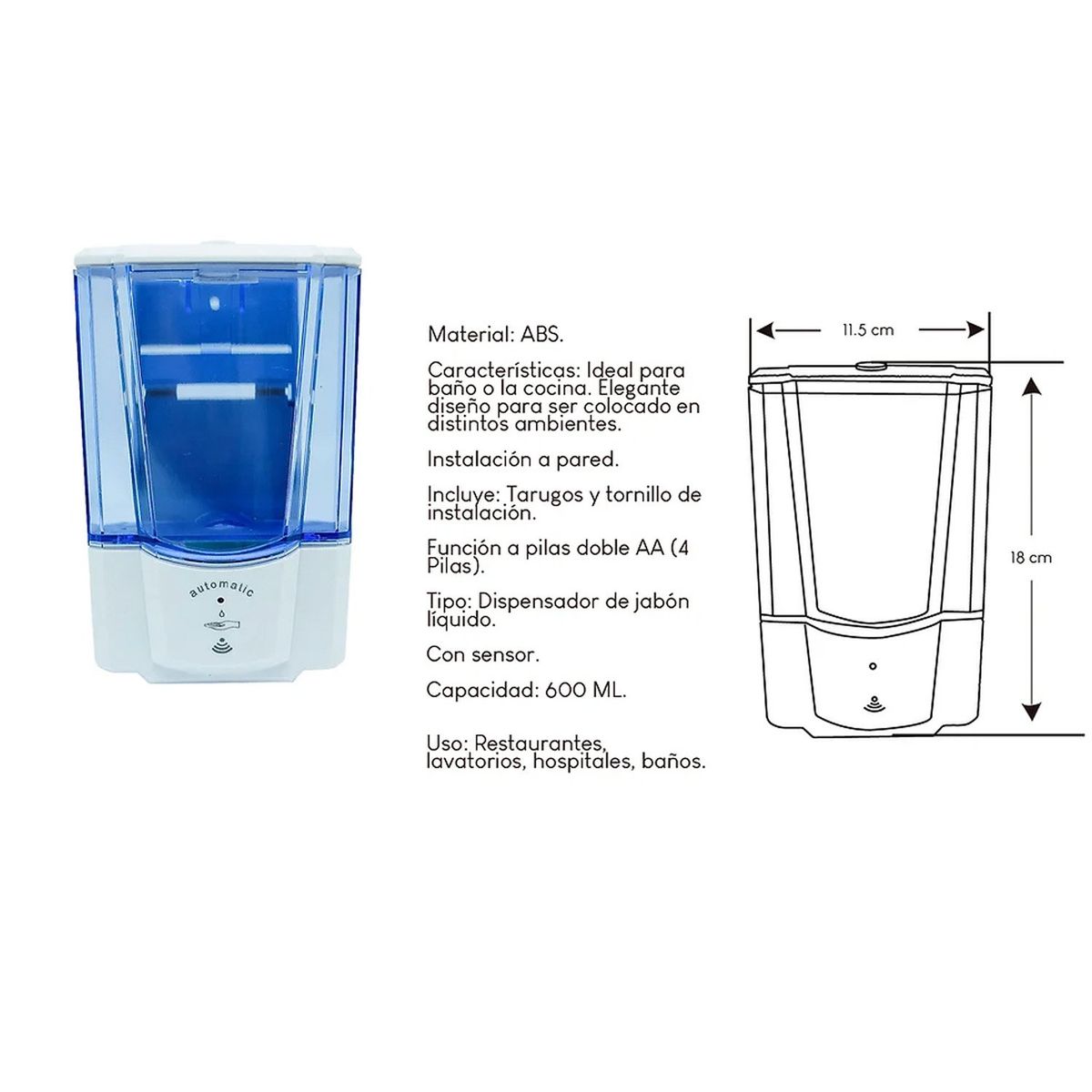 XM - Dispensador de Jabón con Sensor