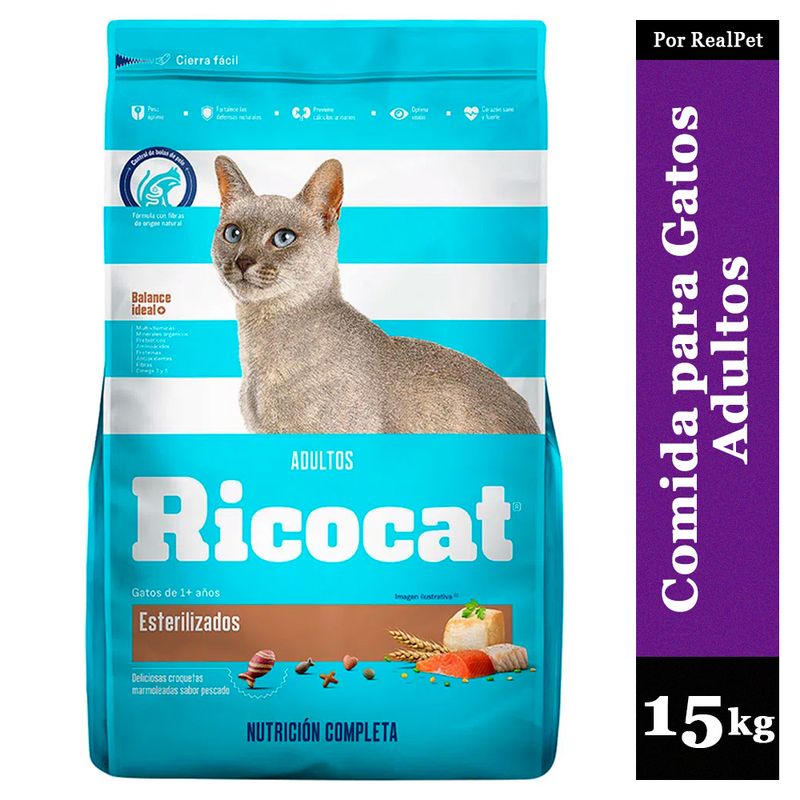 RICOCAT - Comida para Gato Adulto Esterilizado Ricocat 15 kg