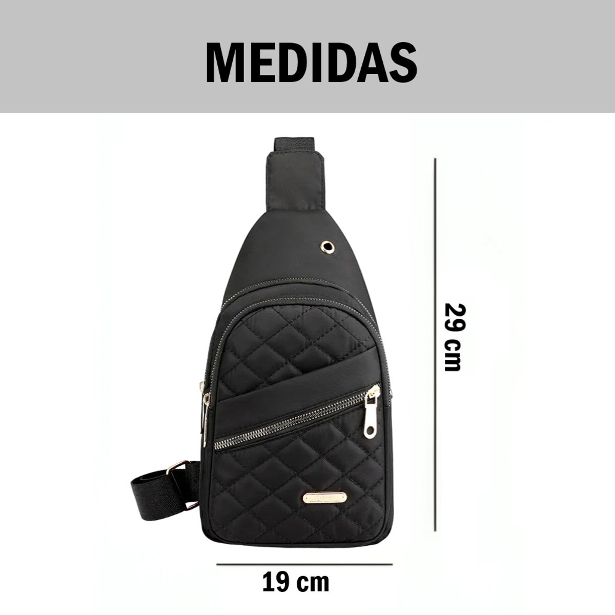 GENERICO - Morral cruzado riñonera con 3 cierres y 1 interior_.