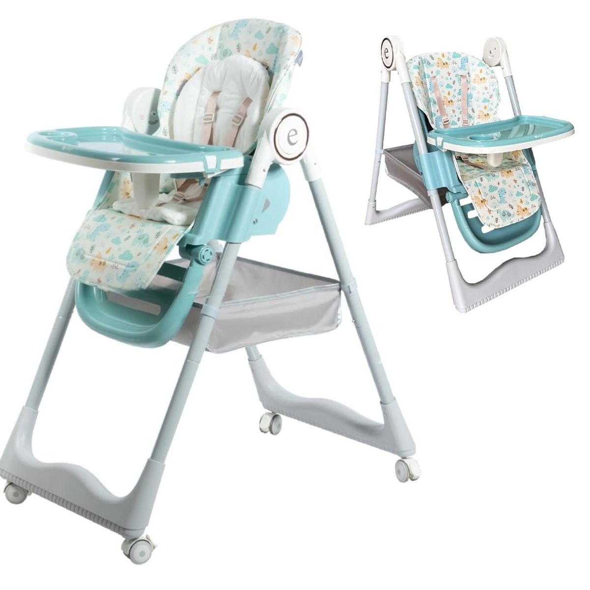BABY HAPPY - Silla de Comer para Bebe Plegable  Niveles de Altura Green