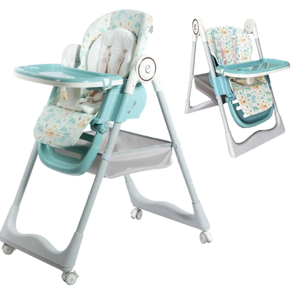 BABY HAPPY - Silla de Comer para Bebe Plegable  Niveles de Altura Green
