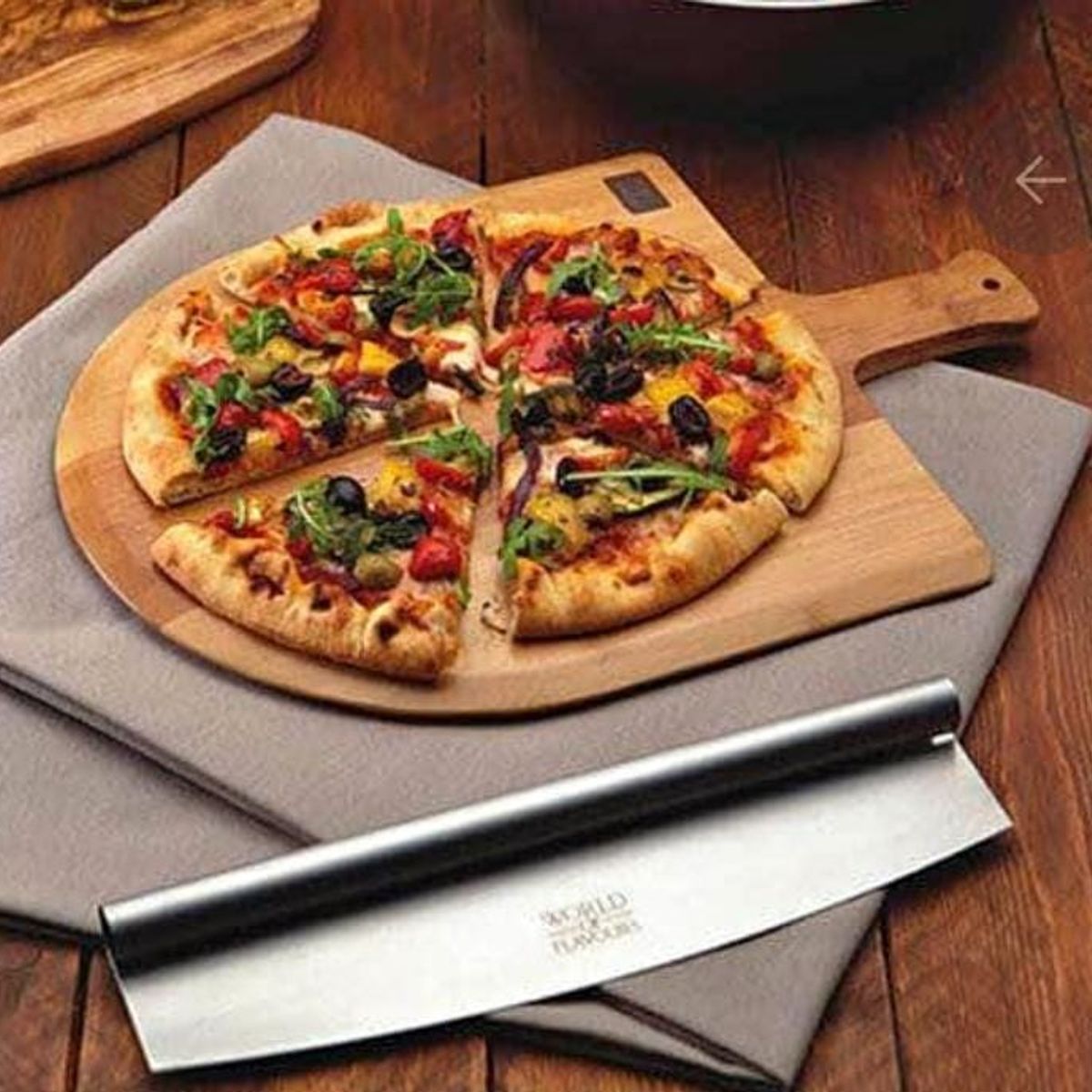 GENERICO - Tabla para pizza + cortador de calidad A1