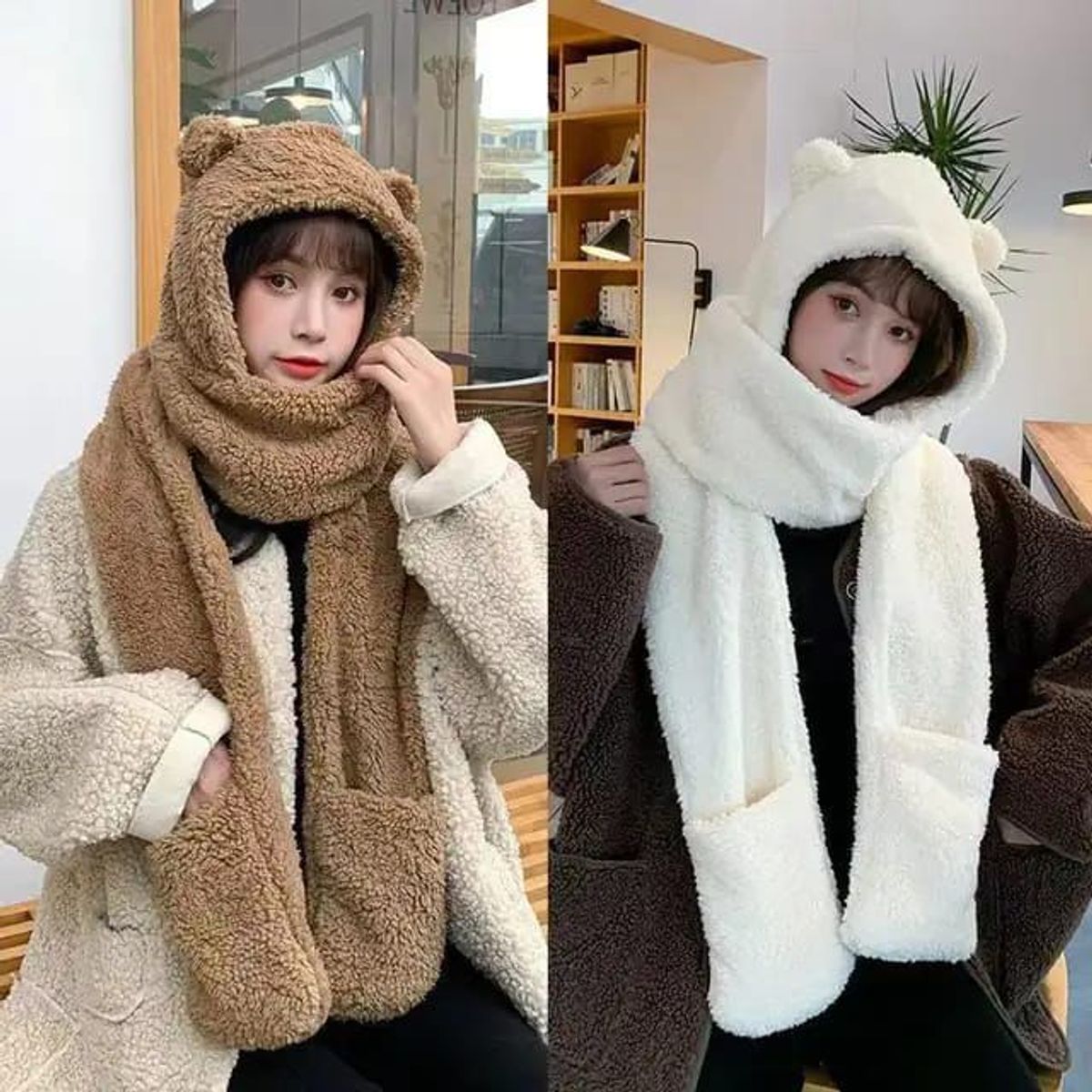 GENERICO - Gorro orejitas 3 en 1 - Protege Cabeza, Cuello, Manos