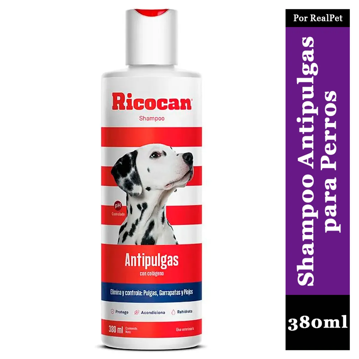 GENERICO - Shampoo para Perro Ricocan Antipulgas Garrapata Piojo 380 ml