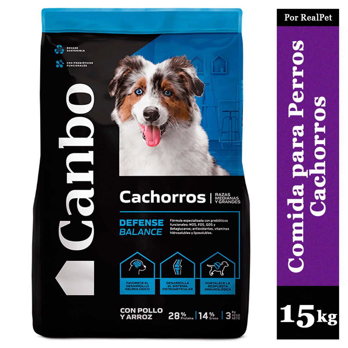 CANBO - Comida de Perro Cachorro Mediano y Grande Canbo Pollo 15 kg