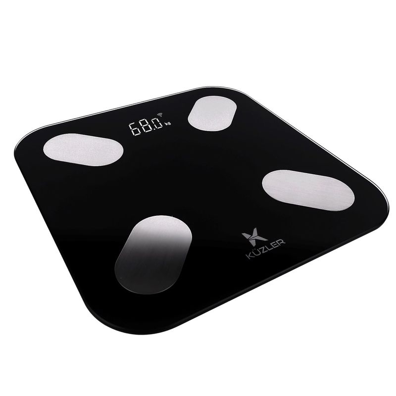KUZLER - BALANZA DIGITAL INTELIGENTE BLUETOOTH CON APP VIDRIO TEMPLADO NEGRO