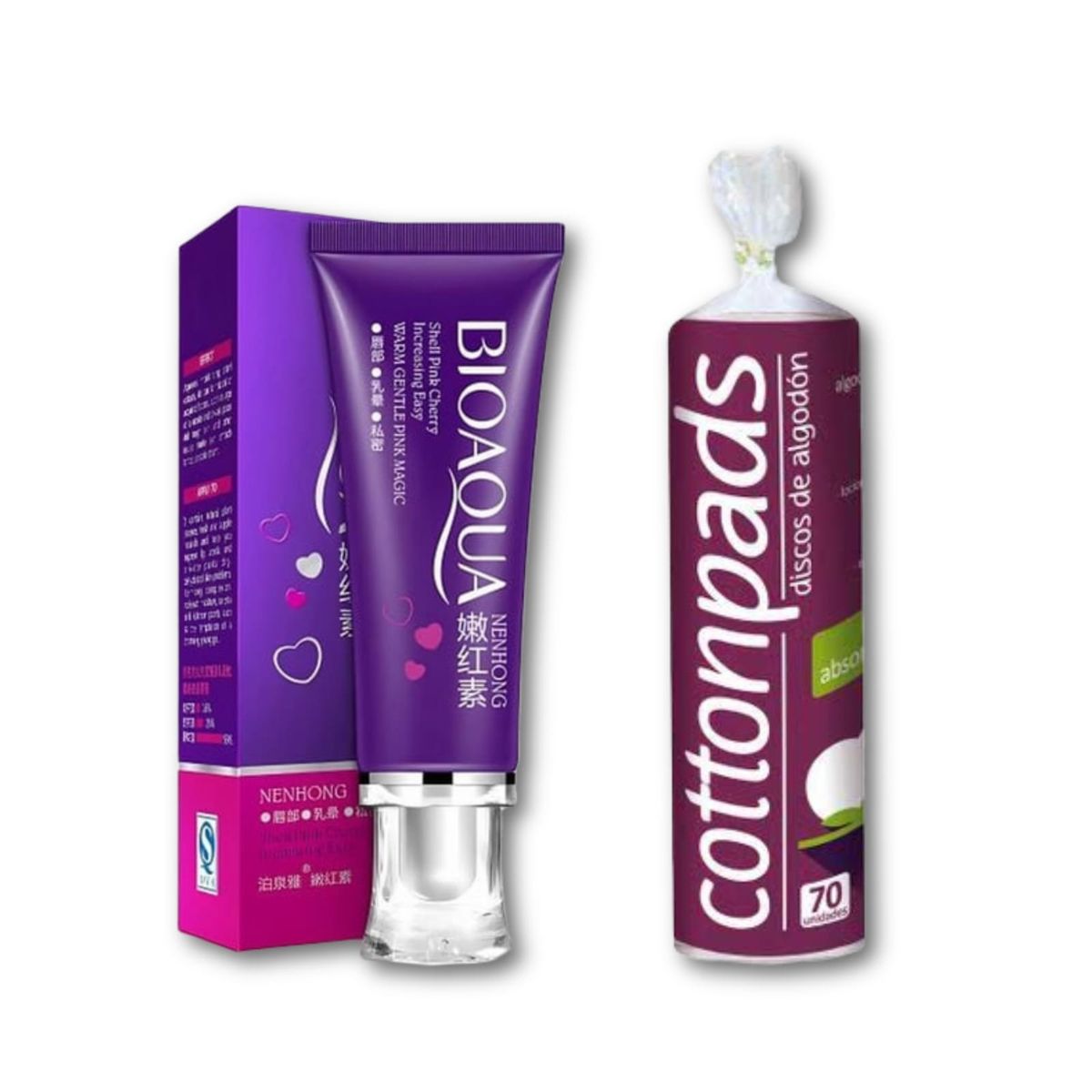 BIOAQUA - Crema Despigmentante + Discos de algodón Desmaquillante 70 und