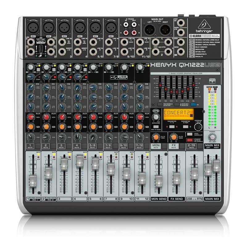 BEHRINGER - QX1222USB Behringer - Mezclador con ecualizador efectos interfaz