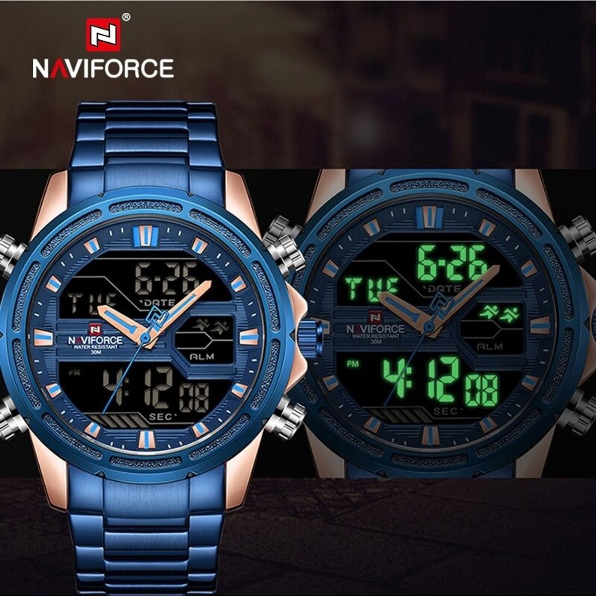 NAVIFORCE - Reloj Casual NAVIFORCE 9138 Análogo-Digital Original_.
