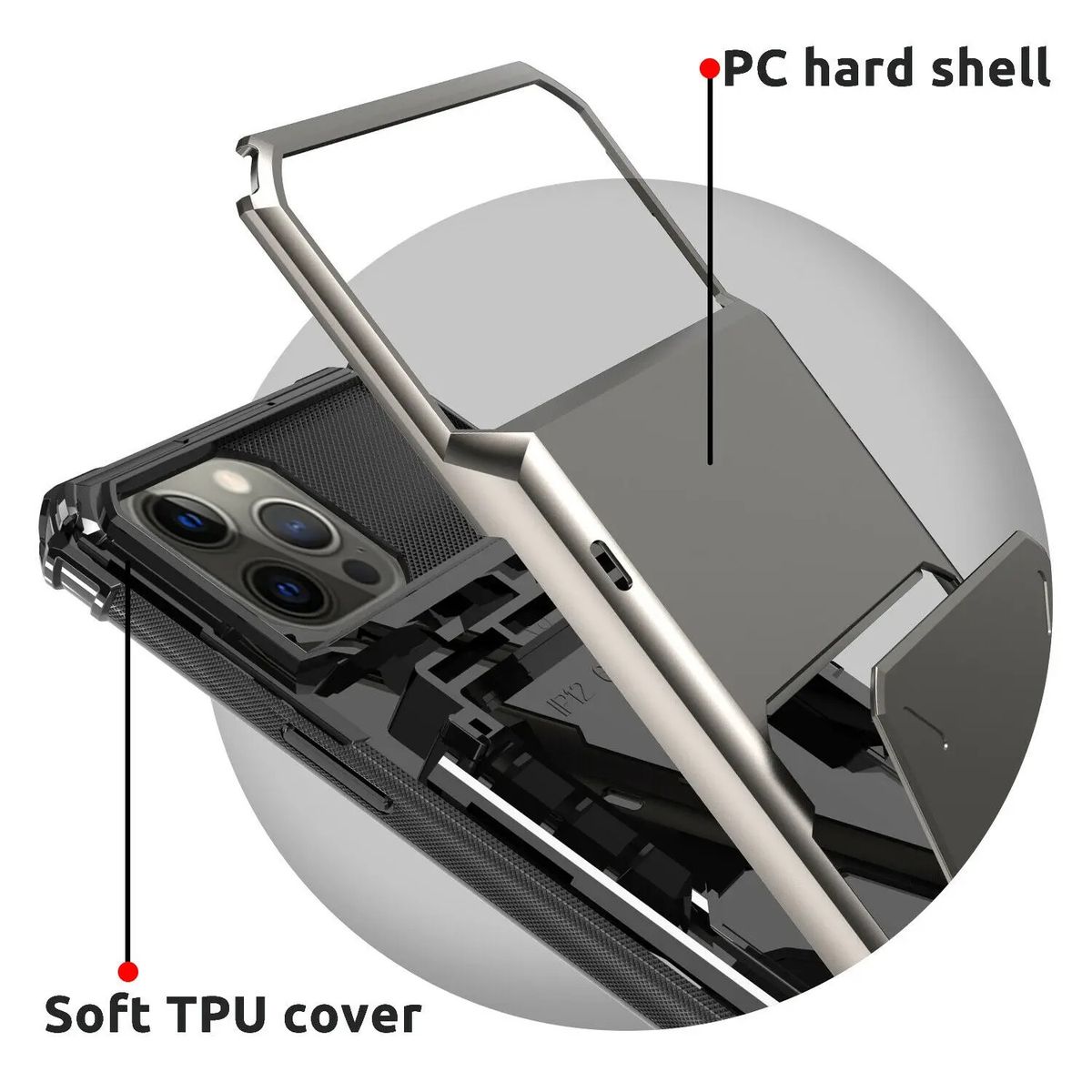 GENERICO - Carcasa Case iPhone 14 Pro Tarjetero Wallet