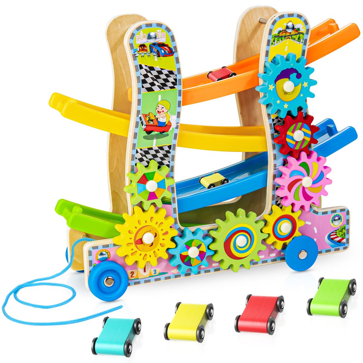 GENERICO - Pista de Carritos Rampa con Engranajes Giratorios