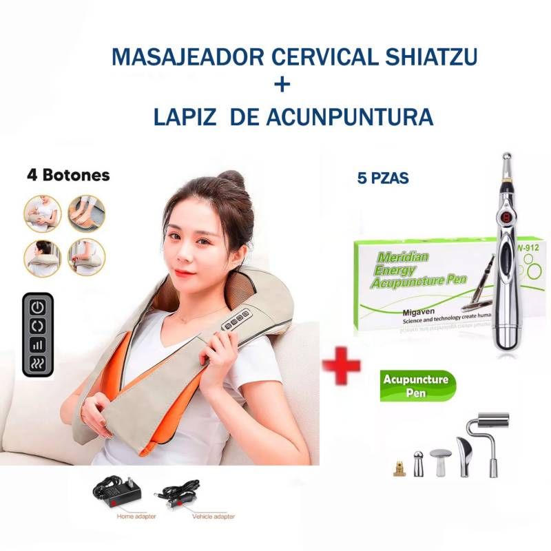 OEM - Masajeador de Cuello Hombros y Lápiz de Acupuntura Electroestimulador
