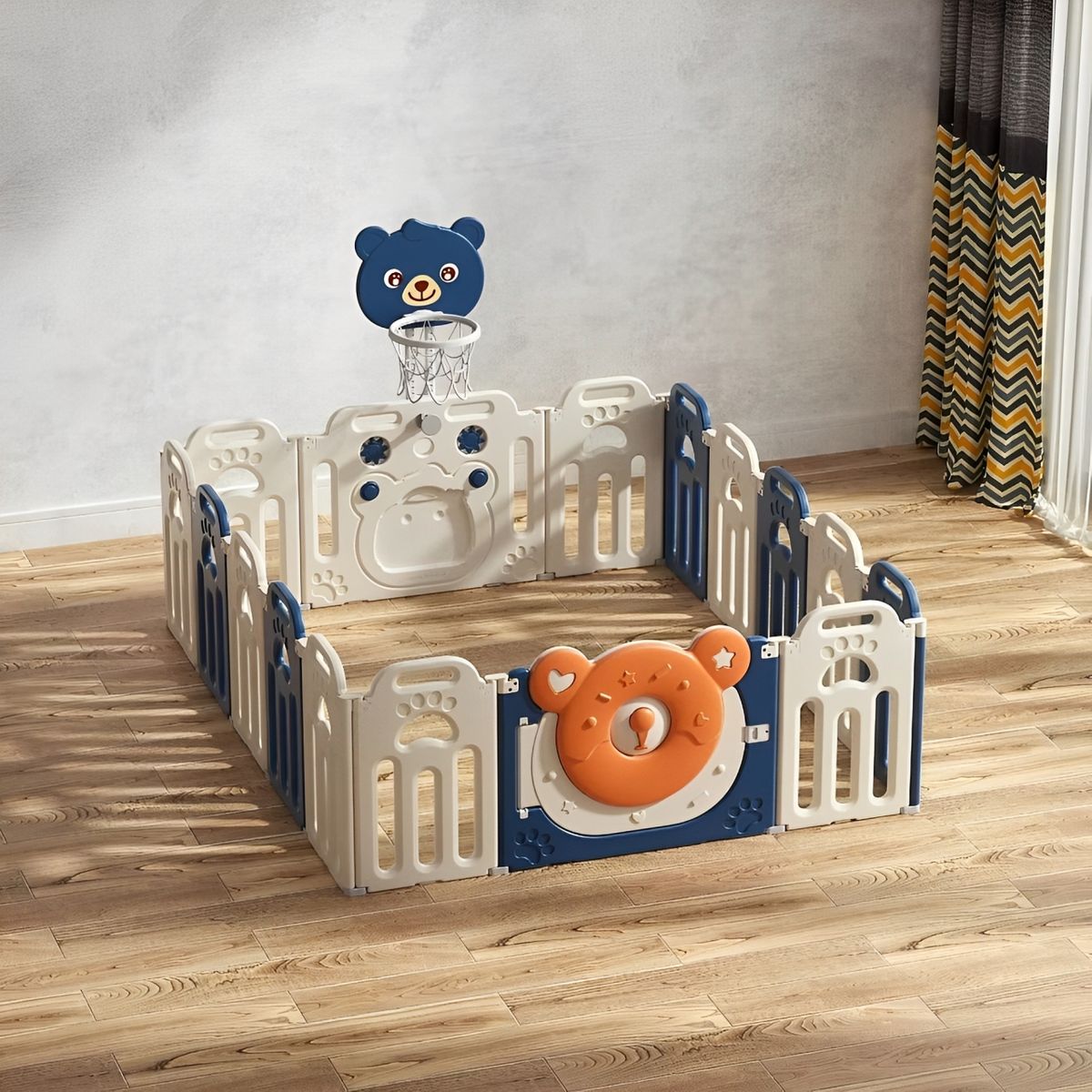 GENERICO - CORRAL CORRALITO INFANTIL PLEGABLE OSITO  AZUL  160 x 200 CM