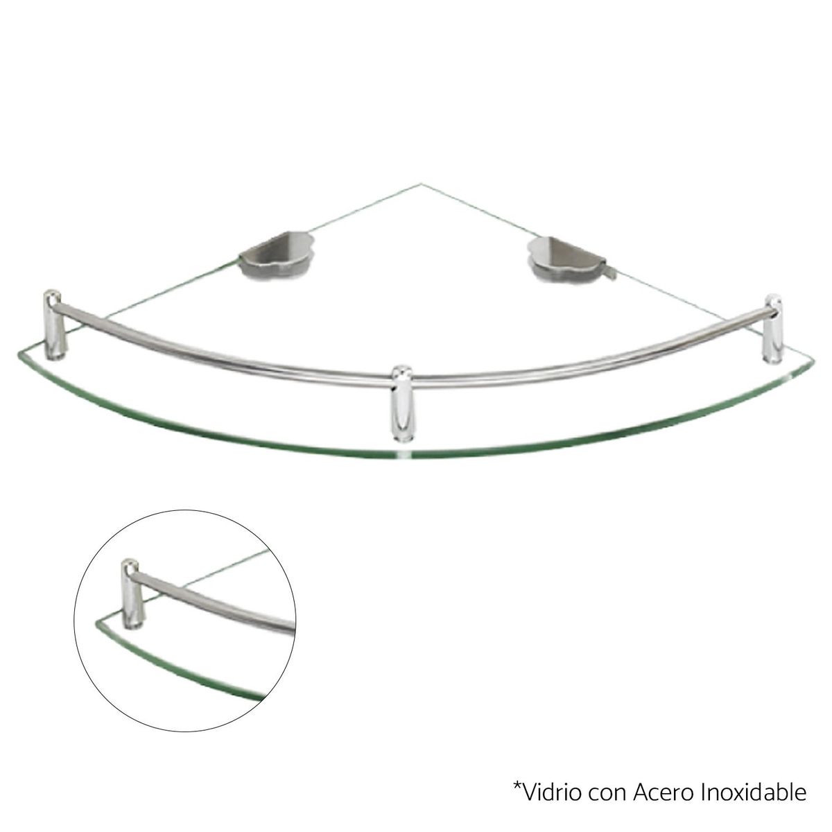 GENERICO - Repisa de Esquina Zinc Cromado