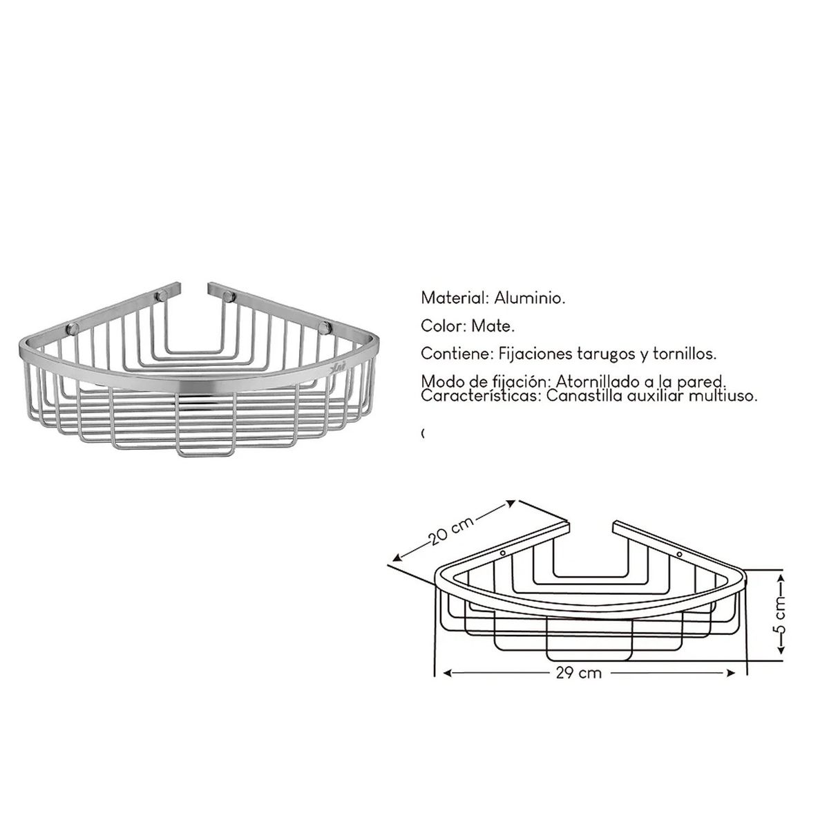 GENERICO - Repisa de Esquina Aluminio