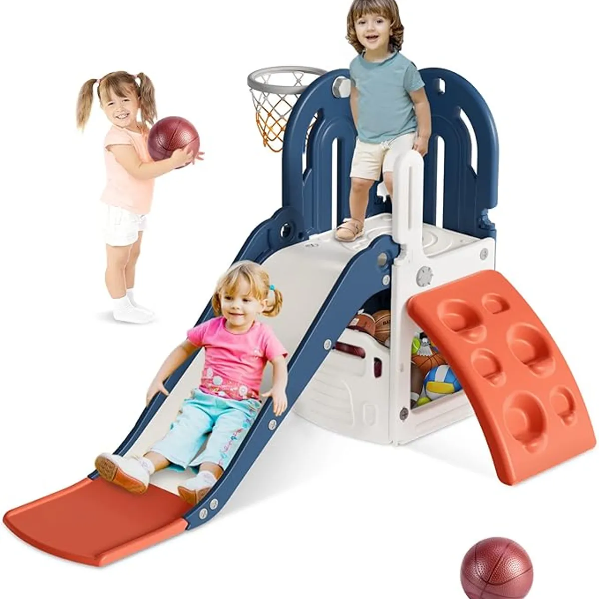 GENERICO - RESBALADERA CON ESCALADOR,  ESPACIO PARA JUGUETES Y RAMPA