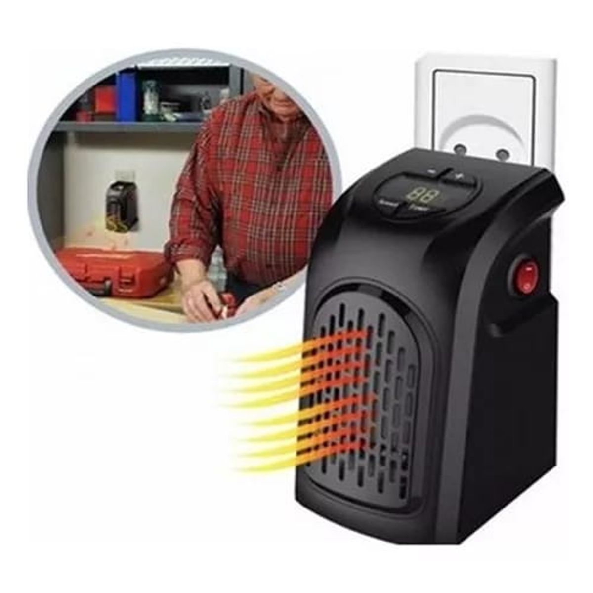 OEM - Mini Calefactor Heater 400Watts para Habitacion Oficina Invierno