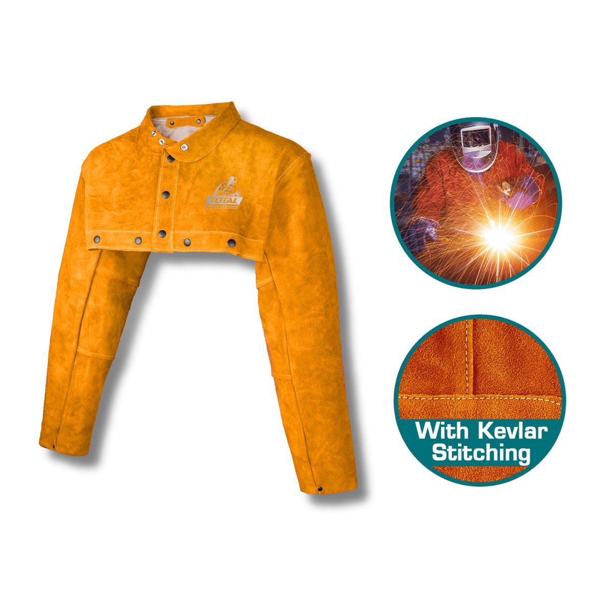 TOTAL TOOLS - Capa manga de cuero para soldar Total