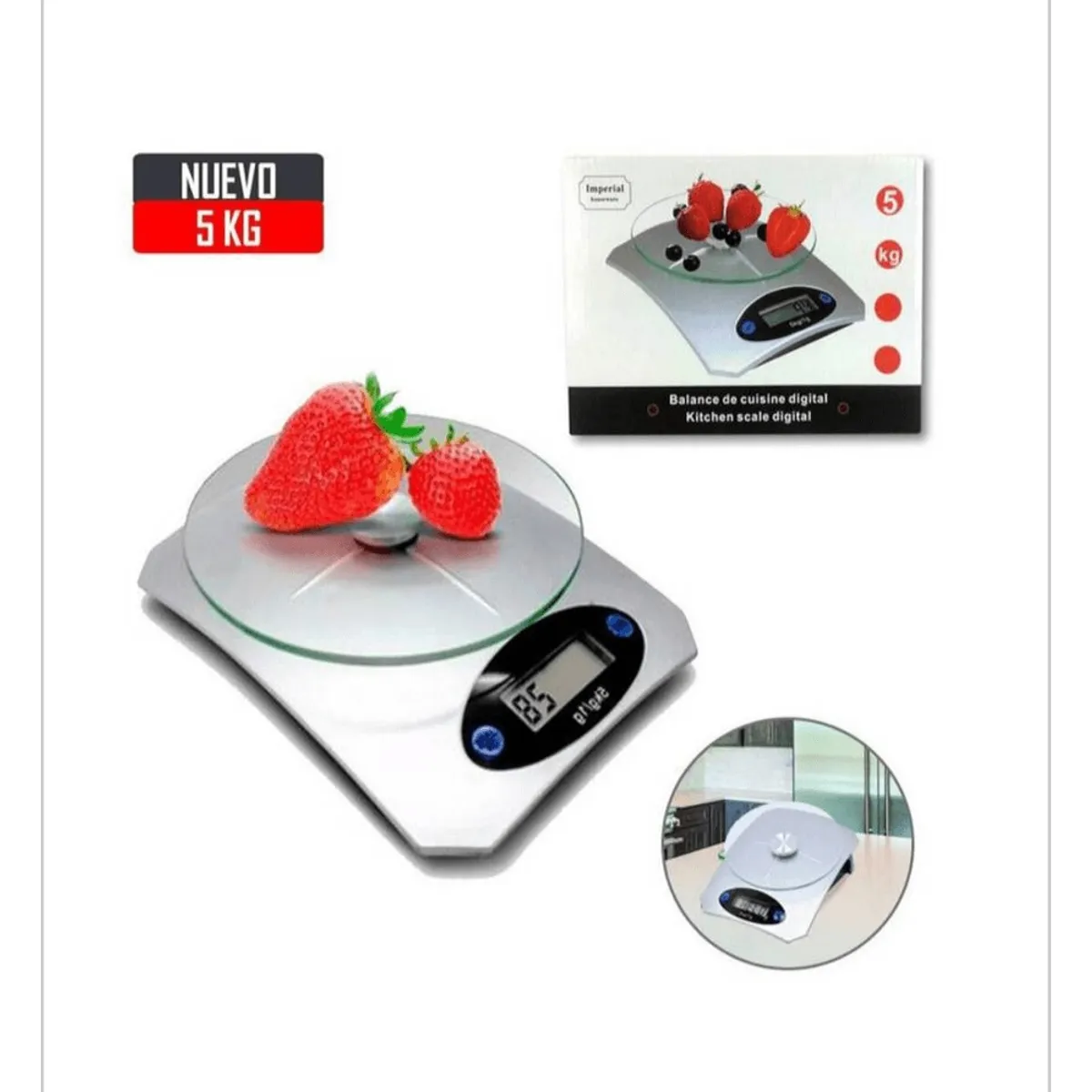 OEM - Balanza Electronica Digital 5kg 1g Ideal Para Cocina Reposteria