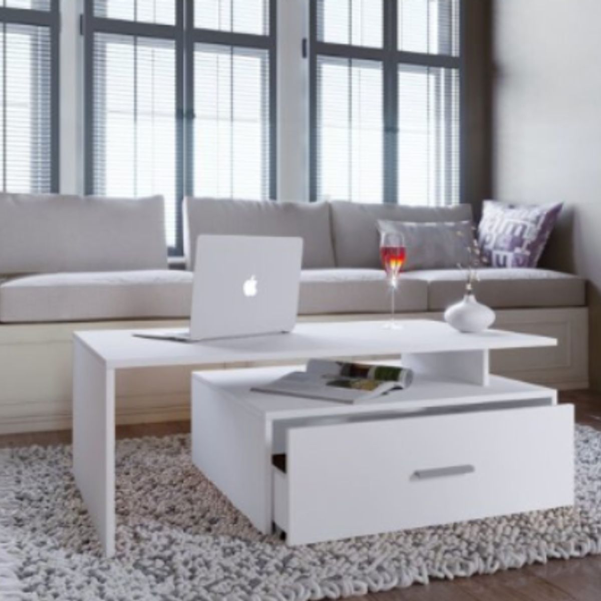 NACION MUEBLES - Centro de mesa Elegante Meli Blanco NM