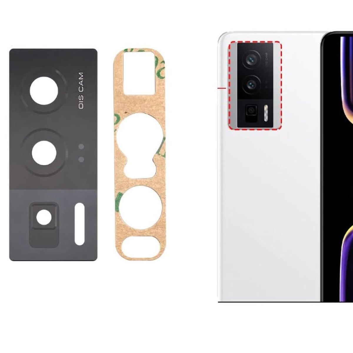 GENERICO - Repuesto lente Vidrio de cámara Pocophone F5 Pro