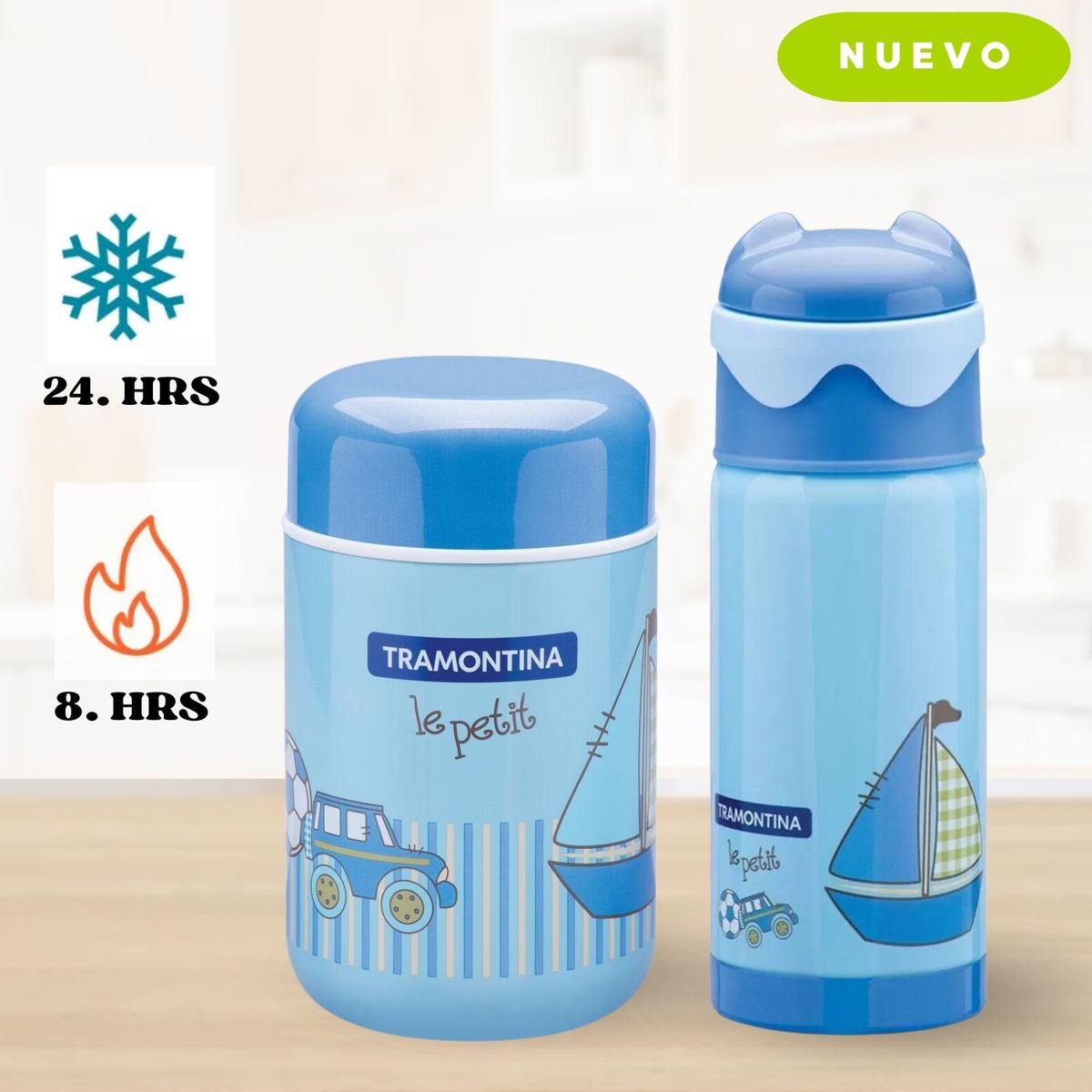 TRAMONTINA - Termo Comida y Bebida Combo Tramontina Azul