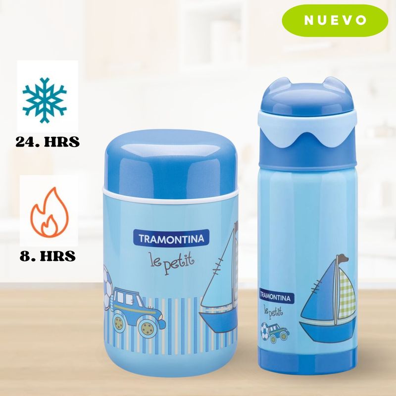 TRAMONTINA - Combo  Termo de Comida y Bebida Niño Tramontina